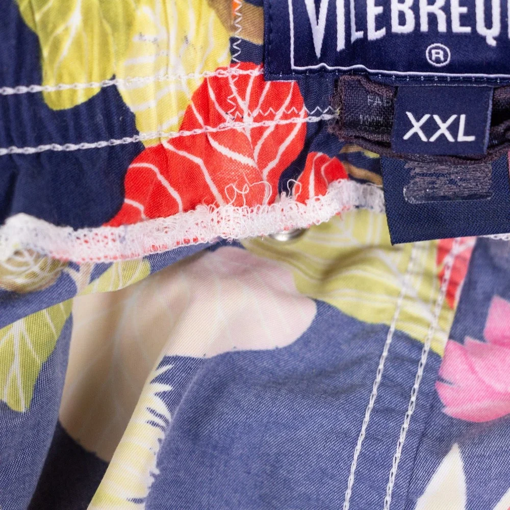 Vilebrequin Swim Trunks Mens XXL Blue Floral Tropical Nylon Shorts